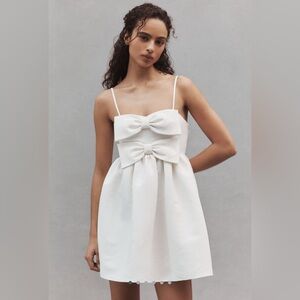 Sachin + Babi Ivory Double-Bow Spaghetti Strap Mini Dress
